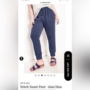 From Avenue: Zim & Zoe stitch seam pants. Size 22. Slate blue. Nice joggers.